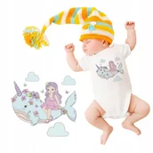 Body dla niemowląt - BODY NIEMOWLĘCE Dziecięce Białe Na Prezent SYRENKI Siren Wzory - 56 - miniaturka - grafika 1