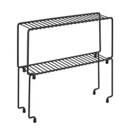 Pojemniki na przyprawy - Zestaw 2 czarnych dodatkowych półek do szafki kuchennej Metaltex Narrow Lava - miniaturka - grafika 1