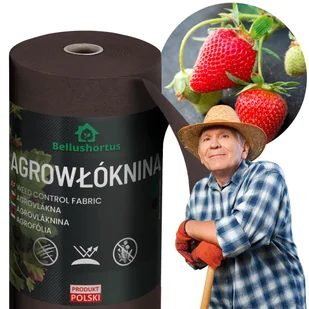 Brązowa AGROWŁÓKNINA UV P-50G/M2 1,6x90m GRUBA antychwastowa ŚCIÓŁKUJĄCA - Agrowłókniny - miniaturka - grafika 1