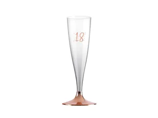 Kieliszki do szampana na osiemnastkę różowe złoto - 140 ml - 6 szt. - Kieliszki - miniaturka - grafika 1