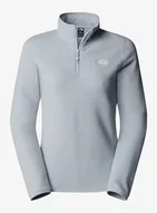 Bluzy sportowe damskie - Bluza polarowa damska The North Face 100 Glacier 1/4 Zip - tnf light grey heather - miniaturka - grafika 1