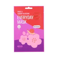 Maseczki do twarzy - DEARBOO EVERYDAY SNAIL&CHERRY BLOSSOM Rozjaśniająca maska w płachcie 27 ml - miniaturka - grafika 1