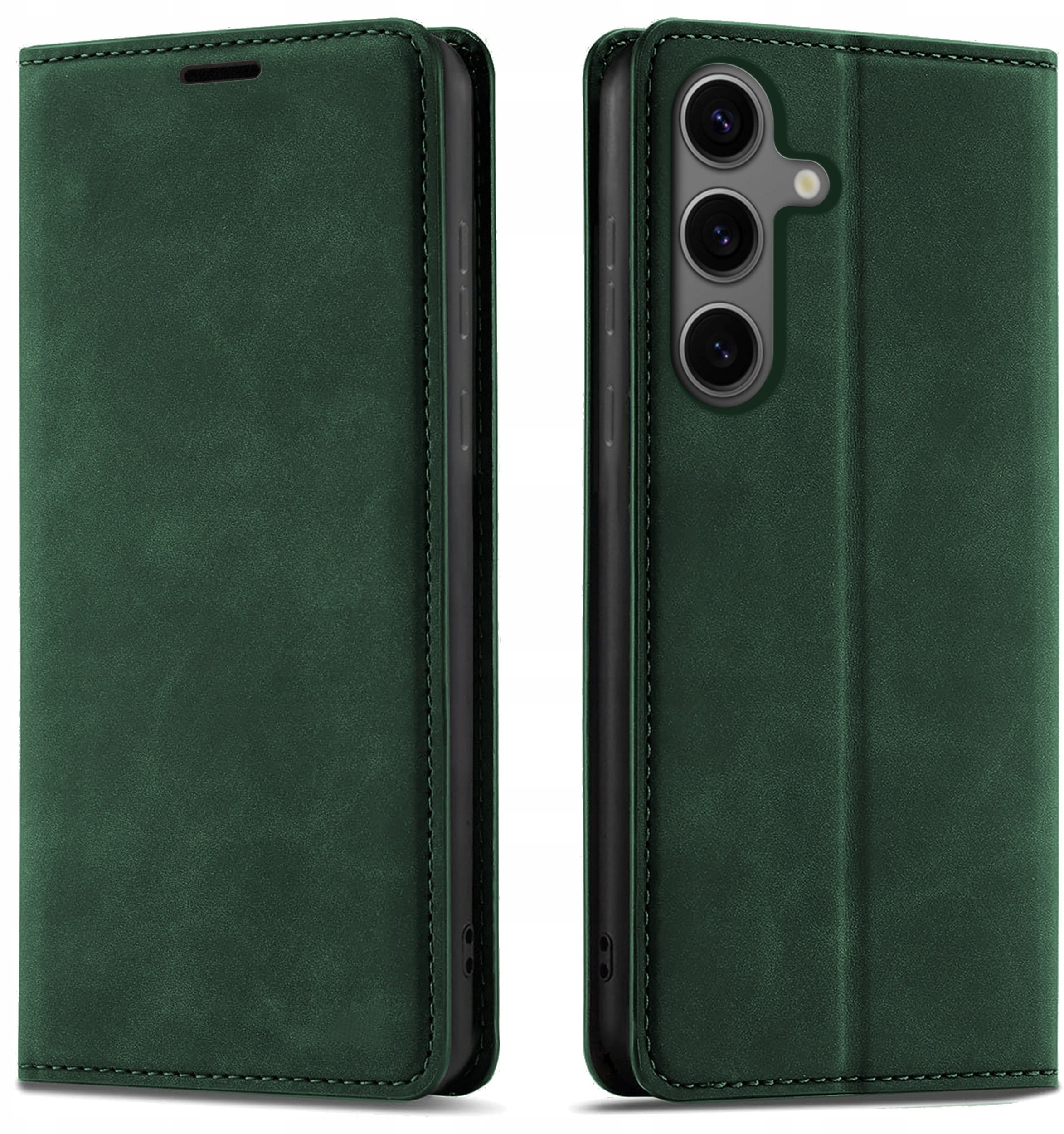 krainaGSM Etui Z Klapką Do Samsung S24 Zamykane Magnetyczne Skórzane + Szkło 9H