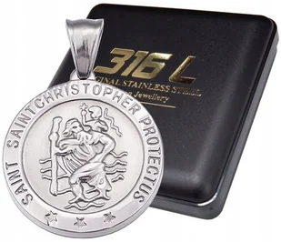 SREBRNY MEDALIK RELIGIJNY ŚWIĘTY KRZYSZTOF NA ŁAŃCUSZEK PATRON KIEROWCÓW - Wisiorki - miniaturka - grafika 1