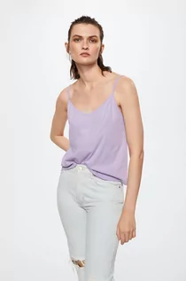 Koszulki i topy damskie - Mango top Lidas damski kolor fioletowy - grafika 1
