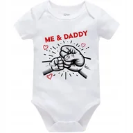 Body dla niemowląt - Body Dziecięce ME & DADDY Na Mikołajki Święta Pod Choinkę Białe 56cm - miniaturka - grafika 1