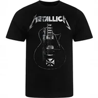 Koszulki męskie - CZARNA KOSZULKA Z NADRUKIEM MĘSKA ŚMIESZNA T-SHIRT ROCKOWA METALLICA GITARA - miniaturka - grafika 1