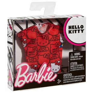 Mattel Barbie Hello Kitty czerwony top - Akcesoria dla lalek - miniaturka - grafika 3