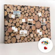 Tablice i flipcharty - Duża Tablica, Korek 100x140 cm Wzór Słoje drzew + Pinezki Kolorowe - miniaturka - grafika 1