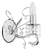 Lampy ścienne - Srebrny, świecznikowy kinkiet z kryształkami AL 91512 z serii SOREL - miniaturka - grafika 1