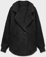 Swetry damskie - KRÓTKA NARZUTKA ALPAKA CZARNA (CJ65) - MADE IN ITALY - miniaturka - grafika 1