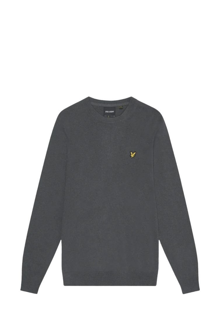maglie uomo lyle and scott 1874 kn2110v merino crew w63. gunmetal