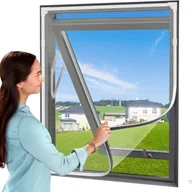 Moskitiery - Moskitiera z włókna szklanego, regulowana magnetycznie, 120 x 110 cm, biała rama, do okien domowych - miniaturka - grafika 1