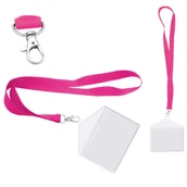 Przybory szkolne - Identyfikator poziomy holder przezroczysty kieszonka 100x65mm + smycz 90cm - miniaturka - grafika 1