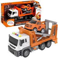 Samochody i pojazdy dla dzieci - Auto Samochód Laweta Pomoc Drogowa Dźwięk Światła Zabawkowy pojazd gumowe koła Lora - miniaturka - grafika 1