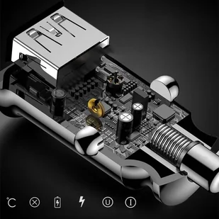 Baseus Grain Car Charger mini ładowarka samochodowa 2x USB 3.1A biały (CCALL-ML02) - Ładowarki samochodowe - miniaturka - grafika 8