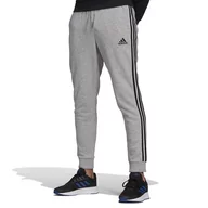 Spodnie sportowe męskie - Spodnie adidas Essentials French Terry Tapered Cuff 3-Stripes Pants GK8824 - szare - miniaturka - grafika 1