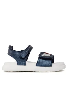 Tommy Hilfiger Sandały Strass Heart Velcro Sandal T1A2-32752-1367 S Granatowy - Buty dla dziewczynek - miniaturka - grafika 1