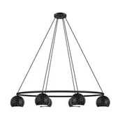 Lampy sufitowe - Eglo Cantallops 98456 lampa wisząca zwis oprawa 6x40W E14 czarna - miniaturka - grafika 1