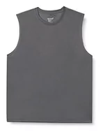Koszulki sportowe męskie - MEETYOO Tank top męski, koszulka sportowa bez rękawów podkoszulek fitness bez rękawów koszulka do biegania na siłowni, szary, XL - miniaturka - grafika 1