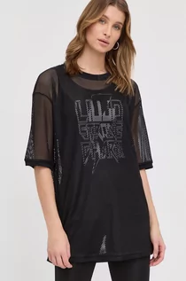 Koszulki i topy damskie - LIU JO t-shirt damski kolor czarny - grafika 1