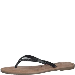 Tamaris Damskie kapcie 1-27124-42, czarne glam, 38 EU, Black Glam, 38 EU - Kapcie damskie - miniaturka - grafika 1