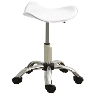 VidaXL Taboret kosmetyczny, biały, sztuczna skóra 323683 VidaXL - Fotele kosmetyczne - miniaturka - grafika 1