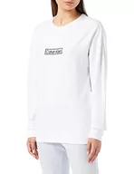 Bluzy damskie - Calvin Klein Damska bluza z kapturem L/S, biały, S - miniaturka - grafika 1
