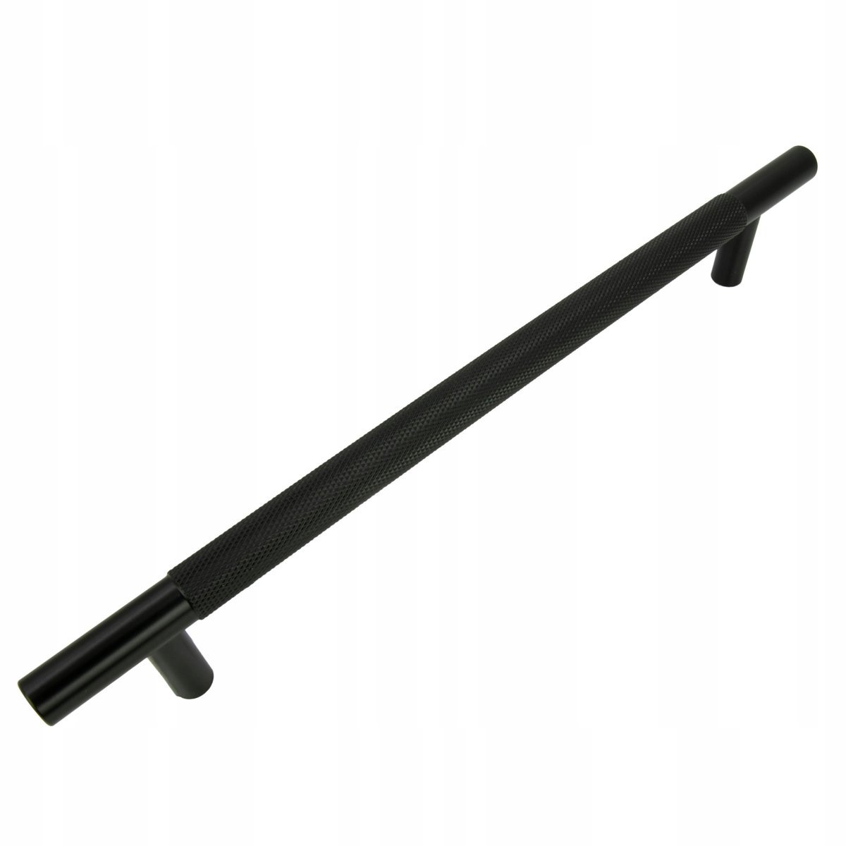 Uchwyt meblowy reling ryflowany 192 mm czarny Metalowy uchwyt do szafki