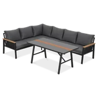 Meble ogrodowe - Narożnik ogrodowy ASCONA DINING Dark Grey - Focus Garden - miniaturka - grafika 1