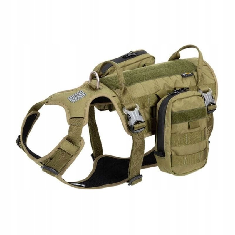 Szelki antyucieczkowe plecak dla psa Winhyepet Army khaki M obwód do 69 cm