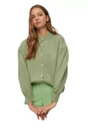 Swetry damskie - Trendyol Damski kardigan z dzianiny z okrągłym dekoltem, Miętowy, L - miniaturka - grafika 1