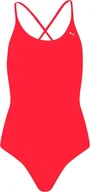 Stroje kąpielowe - Kostium kąpielowy damski Puma Swim V-Neck czerwony-S - miniaturka - grafika 1