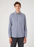 Koszule męskie - Wrangler 1 Pocket Shirt Męska Koszula W Kratę Blue Ribbon W5A22Lb51-M - miniaturka - grafika 1