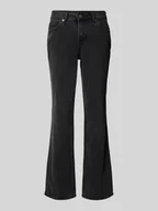 Spodnie damskie - Jeansy o kroju straight fit z wysokim stanem i nitami model ‘FILIPPA’ - miniaturka - grafika 1
