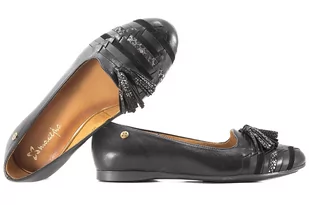 MACIEJKA 04016-01 BALERINKI DAMSKIE PÓŁBUTY 36 Czarny - Półbuty damskie - miniaturka - grafika 1