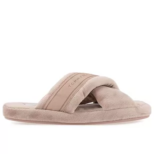 Kapcie Tommy Hilfiger Comfy Home Slippers With Straps FW0FW06587-AE9 - beżowe - Klapki i japonki damskie - miniaturka - grafika 1