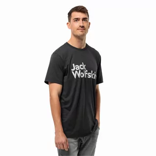 Koszulki męskie - Męska koszulka Jack Wolfskin BRAND T M black - S - grafika 1