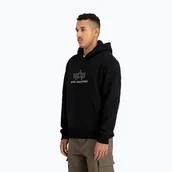 Bluzy męskie - Bluza męska Alpha Industries Basic Hoodie TPU black/chrome - miniaturka - grafika 1