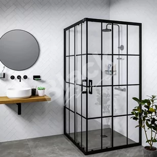 Black Kabina Prysznicowa Dubaj 120X80cm Loft / Indes - Kabiny prysznicowe - miniaturka - grafika 1