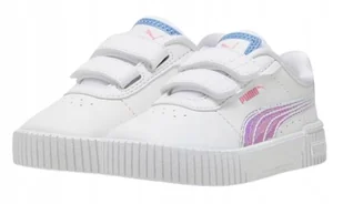 Sneakersy dziecięce Carina 2.0 Deep Dive PUMA White Blue Skies Fast Pink - Buty trekkingowe dziecięce - miniaturka - grafika 1
