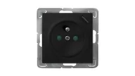 Gniazdka elektryczne - Ospel IMPRESJA Gniazdo pojedyncze z uziemieniem z przesłonami torów prądowych, z ładowarką USB czarny metalik GP-1YZPUSB/m/33 GP-1YZPUSB/m/33 - miniaturka - grafika 1