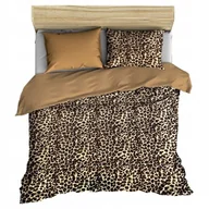 Pościel - pościel z polaru 140x200 + 1 poszewka P 309-3 DUO panterka brąz / beż - miniaturka - grafika 1