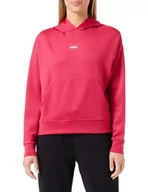 Bluzy damskie - BOSS Damska bluza z kapturem PURE_Hoodie LOUNGEW, Średni różowy 663, XS - miniaturka - grafika 1