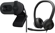 Kamery internetowe - Kamera internetowa Logitech Brio 100 960-001585 + H390 981-000406 - miniaturka - grafika 1