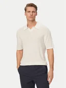 Koszulki męskie - Calvin Klein Polo LV04LF313G Biały Regular Fit - miniaturka - grafika 1