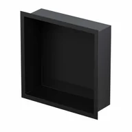 Półki łazienkowe - Półka wnękowa 30 x 30 x 10 cm czarna ze szklaną nakładką na dno - miniaturka - grafika 1