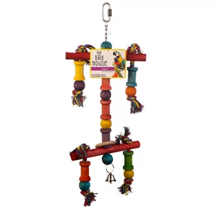 HAPPYPET JUGGLER - DREWNIANA ZABAWKA Z DZWONECZKAMI - Akcesoria dla ptaków - miniaturka - grafika 1