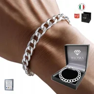 Bransolety męskie - Włoska Bransoletka Srebrna Męska Pełna 6Mm Srebro Pr 925 Diamentowana Gruba - miniaturka - grafika 1