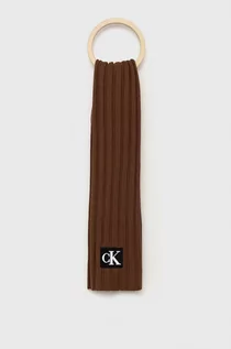 Szaliki i chustki dla dzieci - Calvin Klein Jeans szalik dziecięcy IU0IU00347.9BYY kolor brązowy z aplikacją - grafika 1